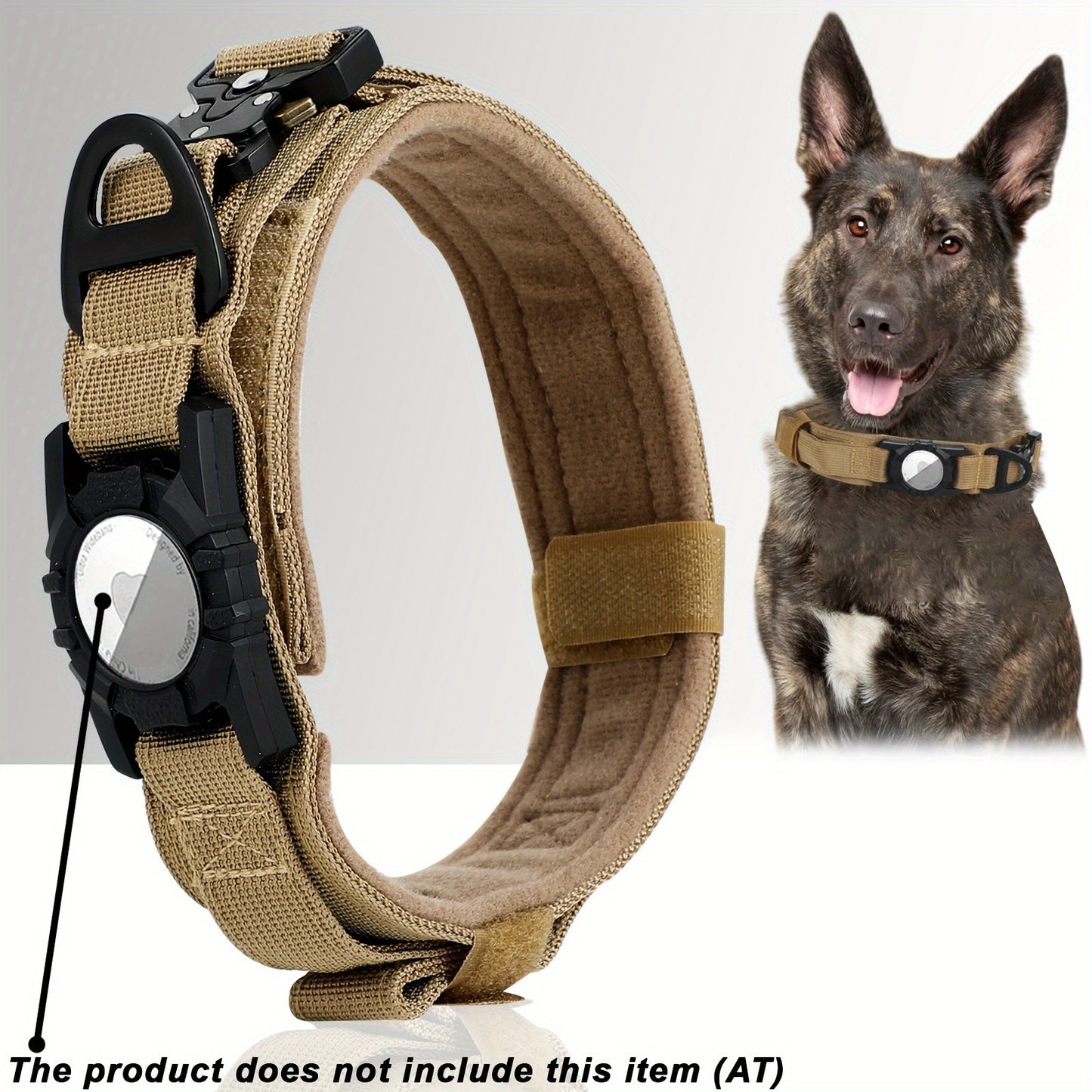 Tactical Dog Collar for AirTag – Heavy-Duty Nylon Collar for Medium to Large Dogs