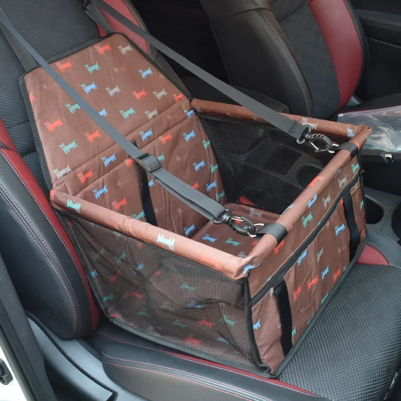 Sac de siège de voiture pour animaux de compagnie imperméable à double épaisseur - Tapis de voyage suspendu en maille pour petits chiens, pliable et respirant
