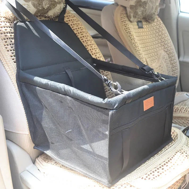 Sac de siège de voiture pour animaux de compagnie imperméable à double épaisseur - Tapis de voyage suspendu en maille pour petits chiens, pliable et respirant