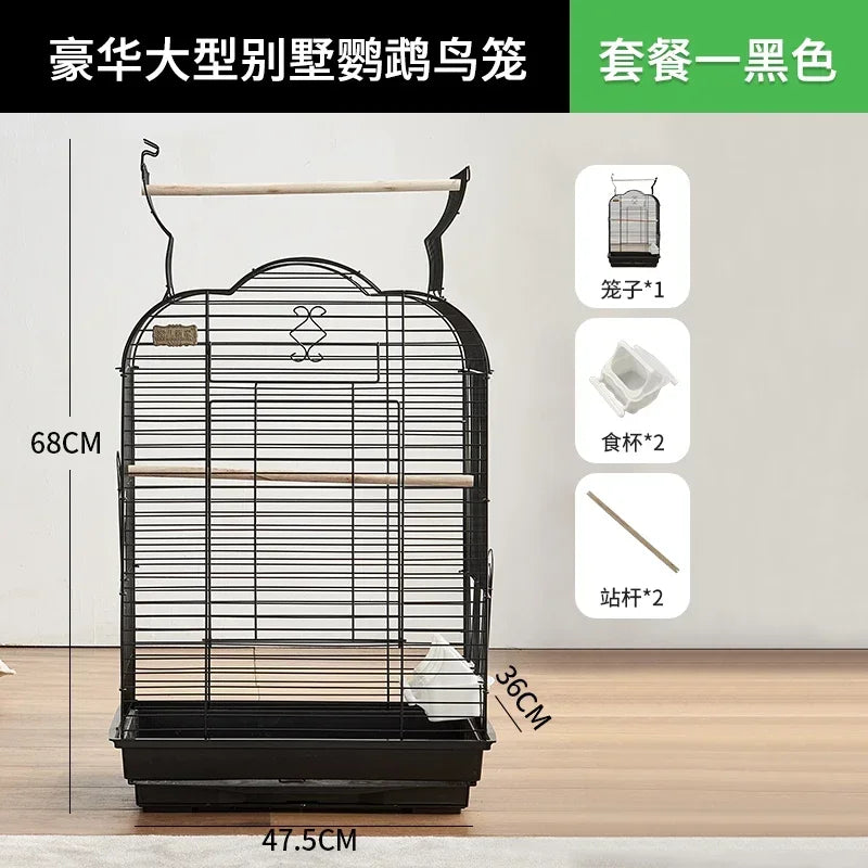 Cage spéciale pour perroquets Xuanfeng Reproduction Nest Grand tiroir pour un nettoyage facile Poignée pratique Cage à oiseaux durable