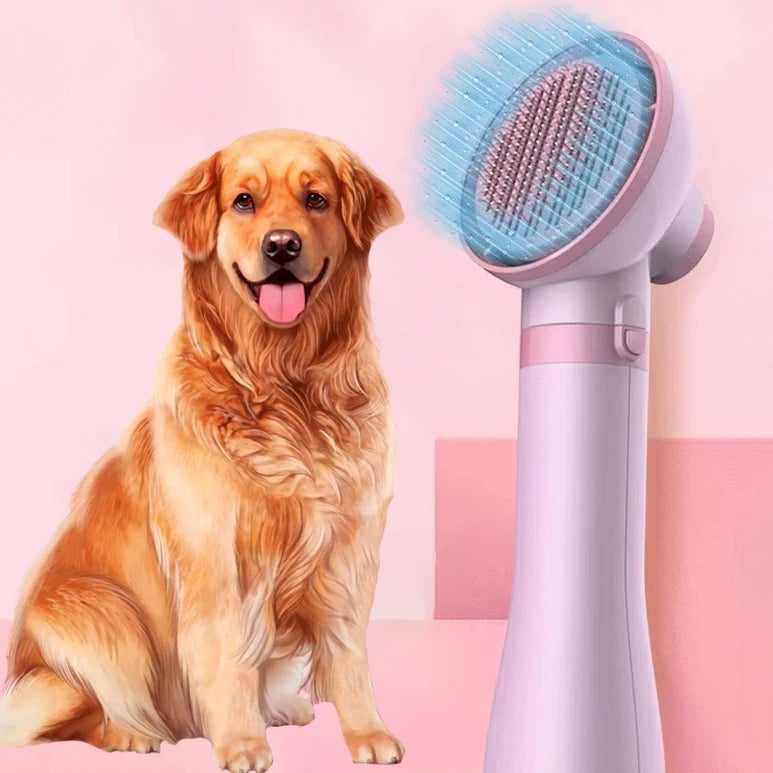 Sèche-cheveux portable pour animaux de compagnie avec brosse de toilettage – Contrôle intelligent et silencieux de la température pour chiens et chats