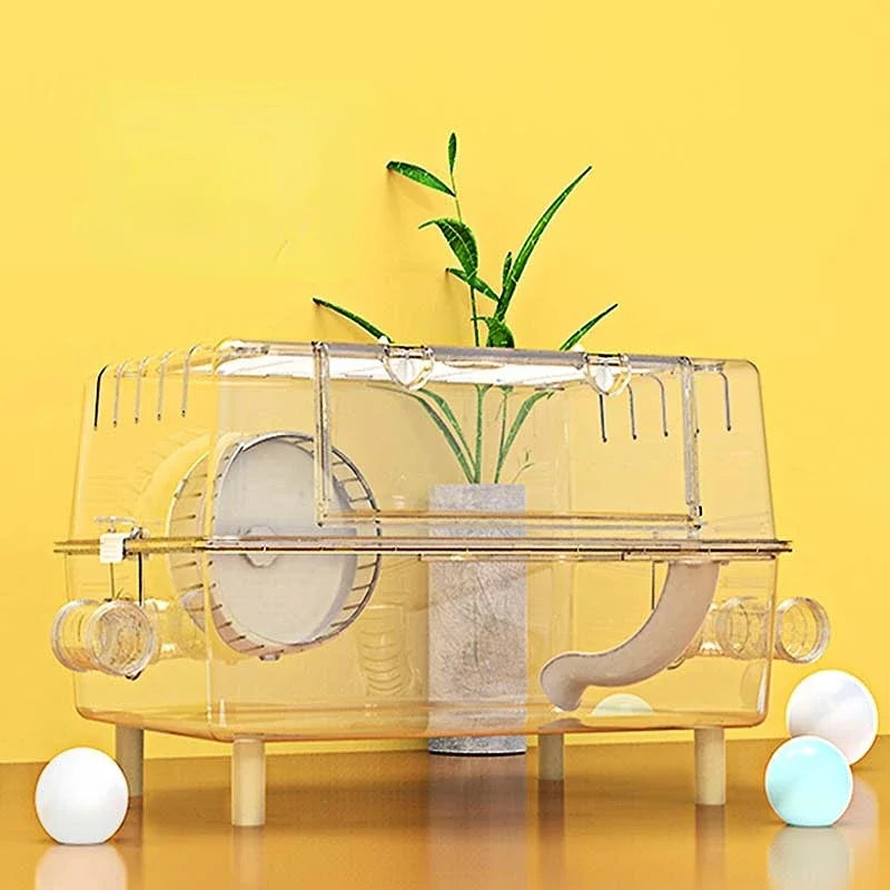 Hamsterkäfig Acryl Zweischichtig Transparent Villa Grundkäfig Dsungarischer Hamster Fütterungskasten Sommer Spezial Cottage Supplies
