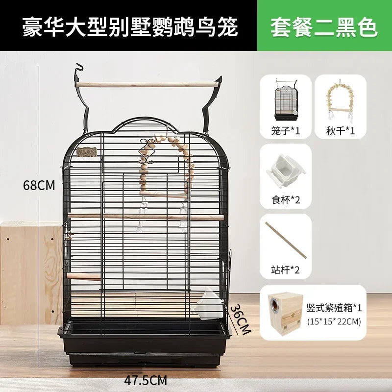 Cage spéciale pour perroquets Xuanfeng Reproduction Nest Grand tiroir pour un nettoyage facile Poignée pratique Cage à oiseaux durable