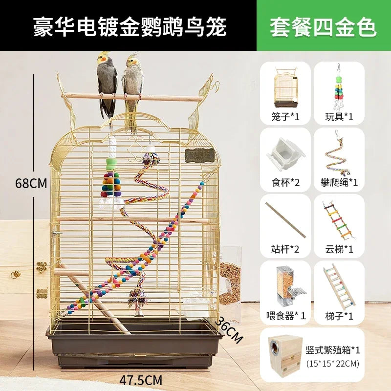 Cage spéciale pour perroquets Xuanfeng Reproduction Nest Grand tiroir pour un nettoyage facile Poignée pratique Cage à oiseaux durable