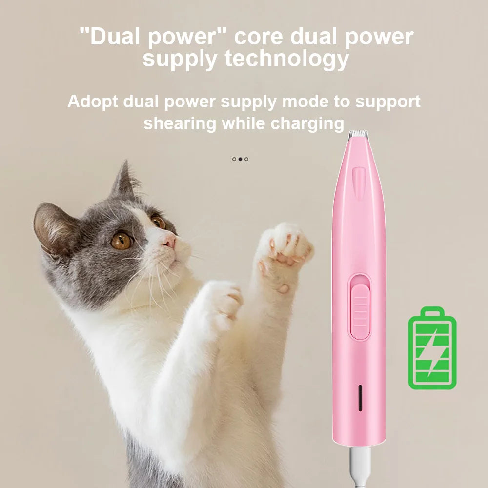Tondeuse à poils de chien Tondeuse électrique pour chien Tondeuse professionnelle pour poils de pieds d'animaux Toilettage pour chats Ciseaux de coiffeur Pédicure pour les fesses et les oreilles