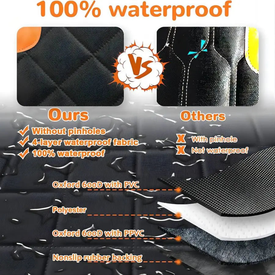 Housse de siège auto imperméable pour chien avec hamac et fenêtre en maille visuelle – Protection de siège arrière pour races moyennes