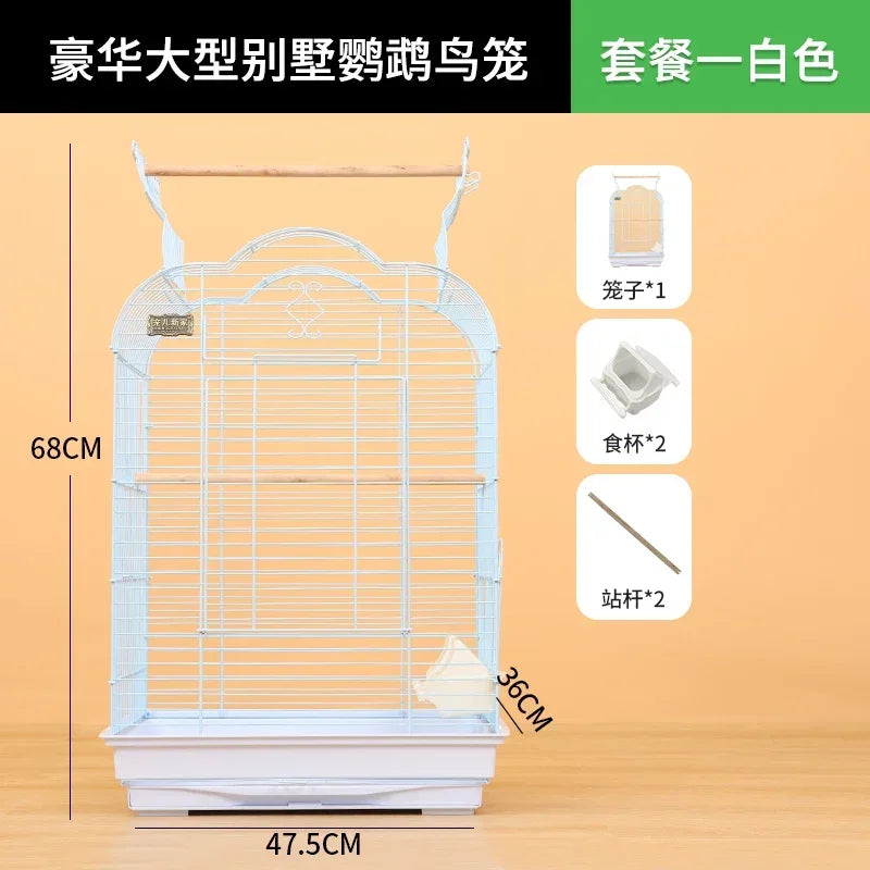 Cage spéciale pour perroquets Xuanfeng Reproduction Nest Grand tiroir pour un nettoyage facile Poignée pratique Cage à oiseaux durable
