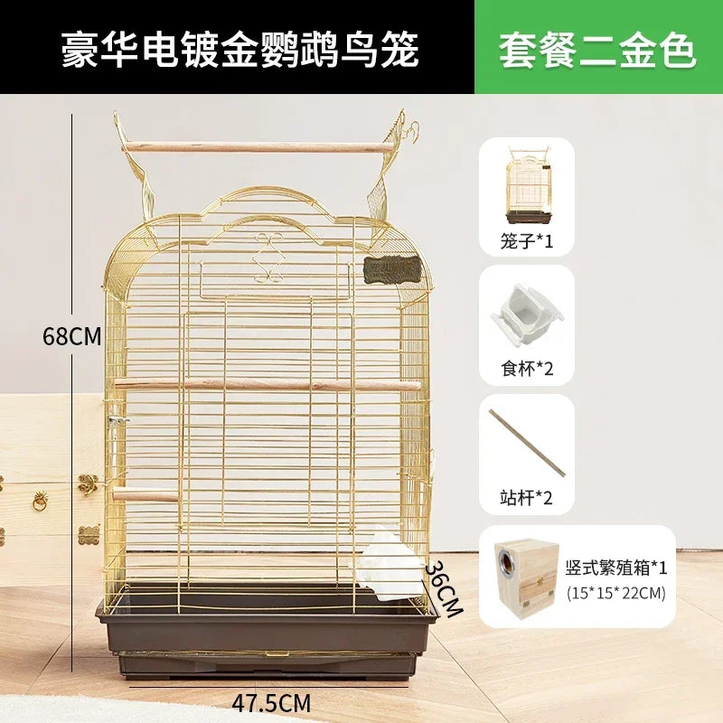 Cage spéciale pour perroquets Xuanfeng Reproduction Nest Grand tiroir pour un nettoyage facile Poignée pratique Cage à oiseaux durable
