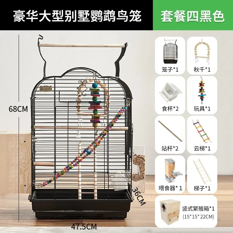 Cage spéciale pour perroquets Xuanfeng Reproduction Nest Grand tiroir pour un nettoyage facile Poignée pratique Cage à oiseaux durable