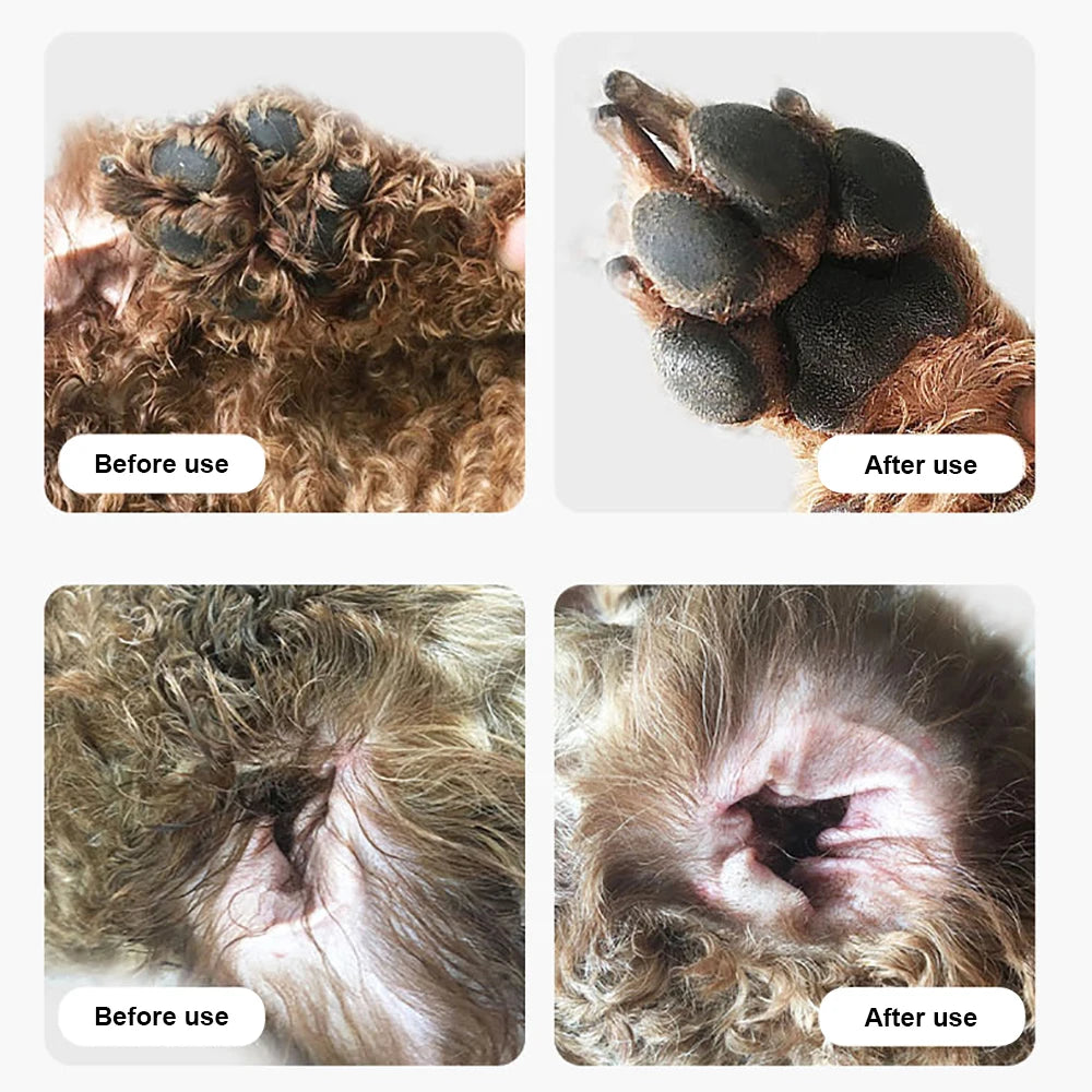 Tondeuse à poils de chien Tondeuse électrique pour chien Tondeuse professionnelle pour poils de pieds d'animaux Toilettage pour chats Ciseaux de coiffeur Pédicure pour les fesses et les oreilles