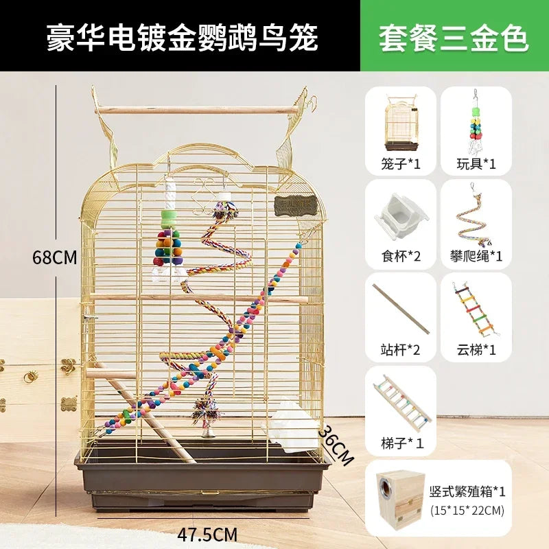 Cage spéciale pour perroquets Xuanfeng Reproduction Nest Grand tiroir pour un nettoyage facile Poignée pratique Cage à oiseaux durable