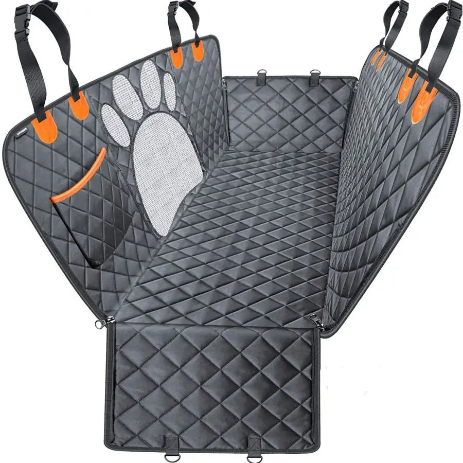 Housse de siège auto imperméable pour chien avec hamac et fenêtre en maille visuelle – Protection de siège arrière pour races moyennes