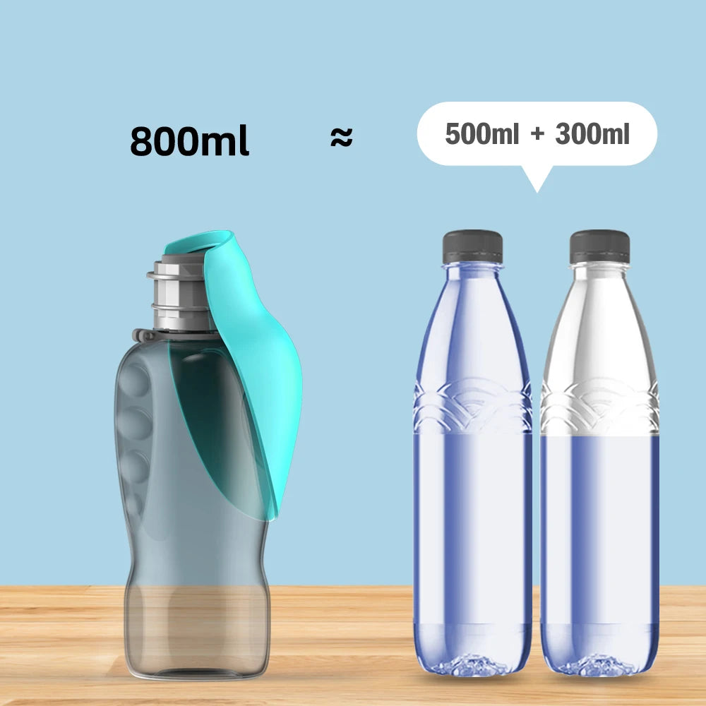 Bouteille d'eau portable pour chien de 800 ml – Bol de voyage pour chiens de petite, moyenne et grande taille