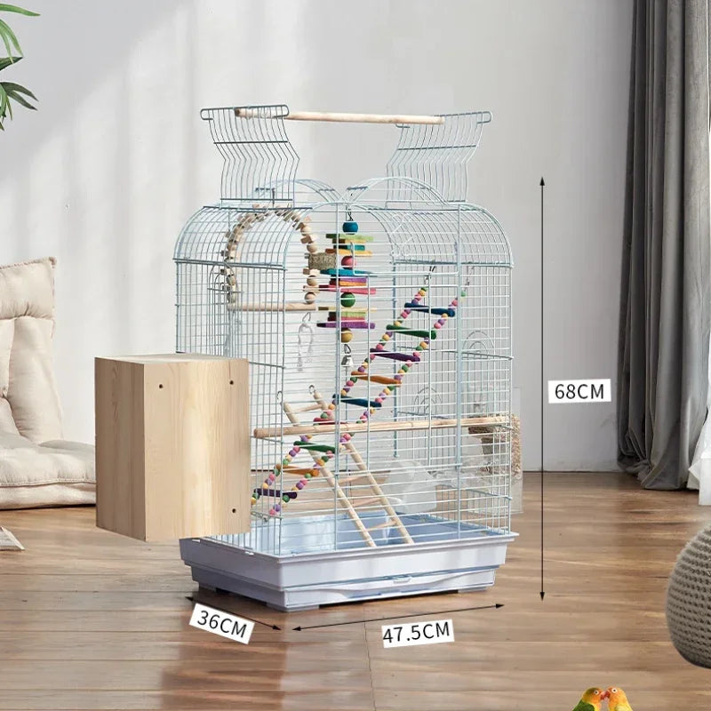 Cage spéciale pour perroquets Xuanfeng Reproduction Nest Grand tiroir pour un nettoyage facile Poignée pratique Cage à oiseaux durable