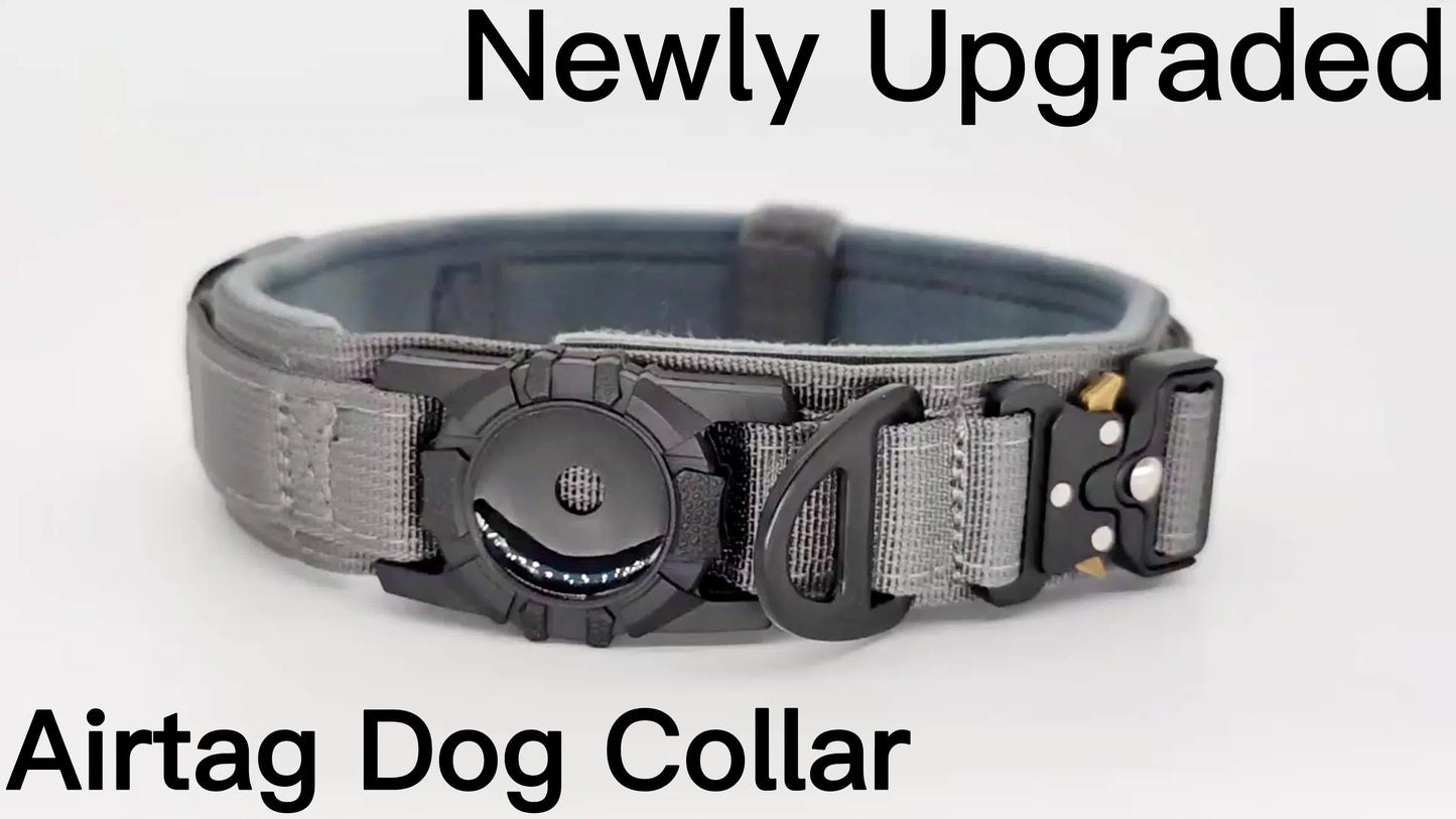 Tactical Dog Collar for AirTag – Heavy-Duty Nylon Collar for Medium to Large Dogs