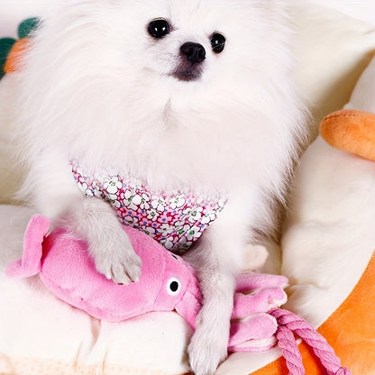 Jouet vocal pour chien de compagnie, poupée en peluche pieuvre pour grincer les dents et nettoyer les dents, fournitures pour animaux de compagnie Golden Teddy Poodle Relief