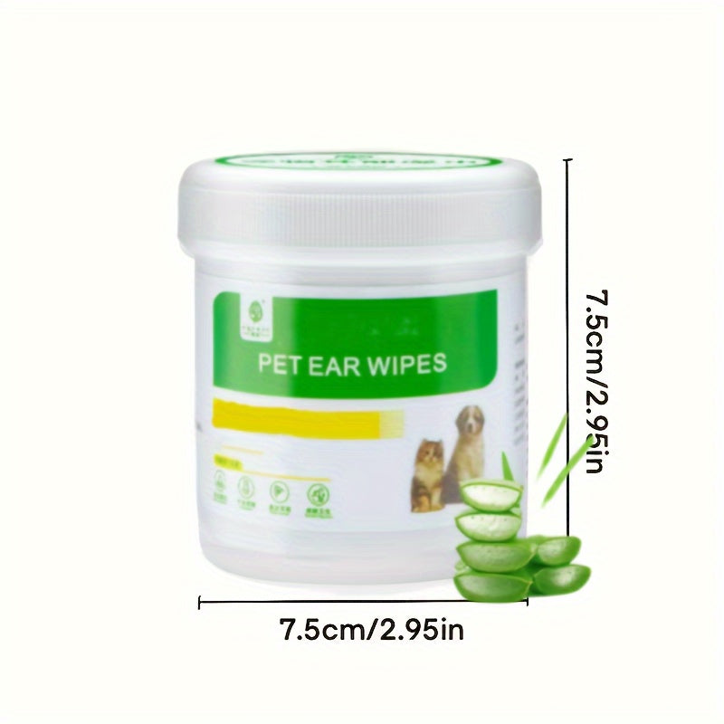 Lingettes nettoyantes pour oreilles d'animaux de compagnie, 200 pièces – Tampons jetables doux pour chats et chiens, élimination du cérumen et toilettage