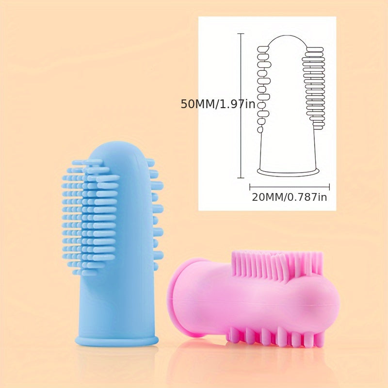 [Choix populaire] Lot de 2 brosses à dents et dentifrice en silicone pour chiens et chats - Soins bucco-dentaires doux, matériau durable