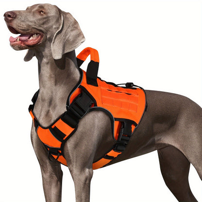 Adjustable No-Pull Tactical Dog Harness – Reflective Military Vest with Handle for Large Dogs