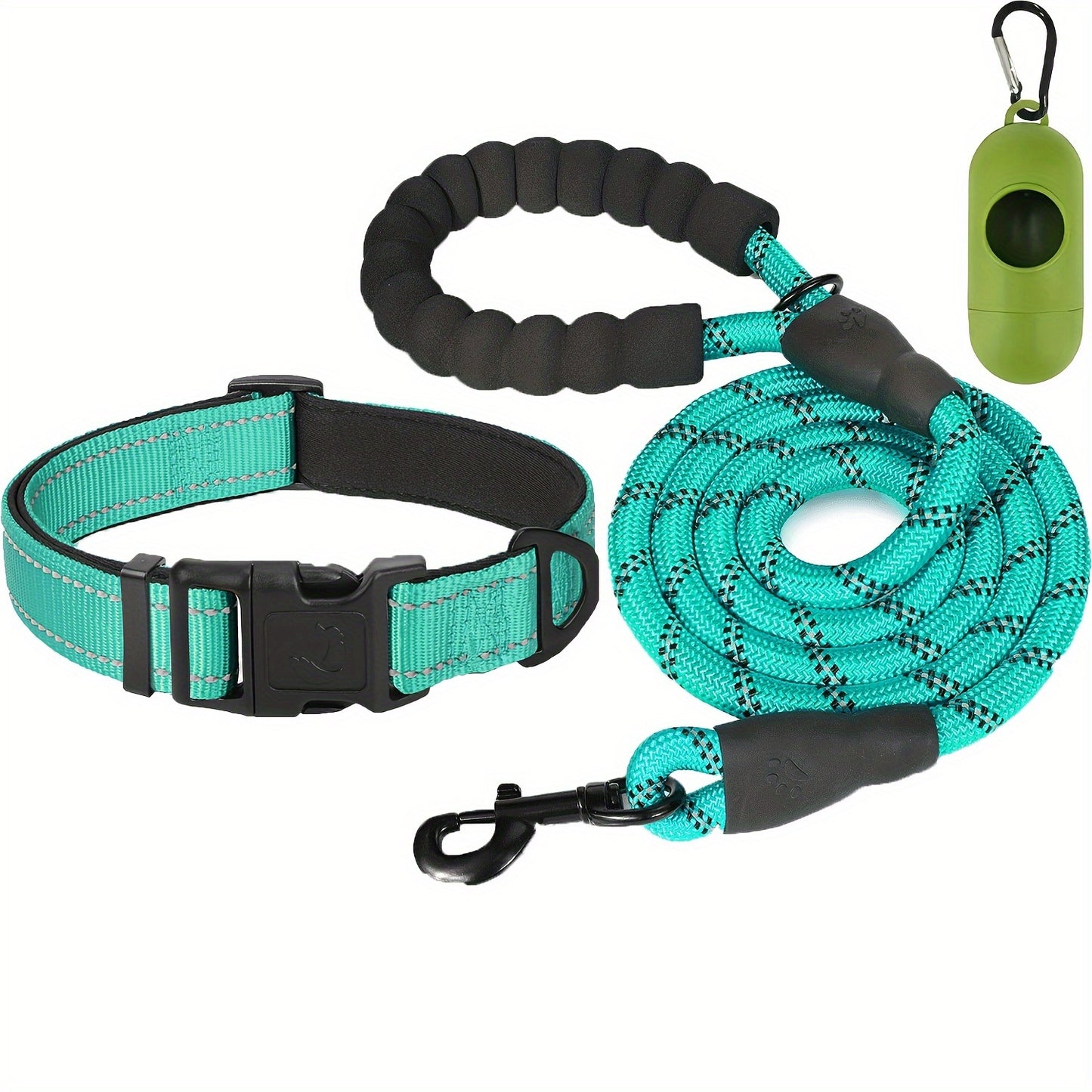 Ensemble laisse et collier pour animaux de compagnie JOYTALE, laisse réfléchissante et collier en nylon réglable pour chiens de petite, moyenne et grande taille