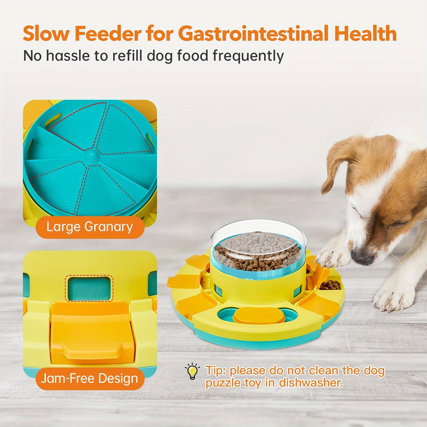 Mangeoire interactive pour chien - Jouet à friandises à alimentation lente