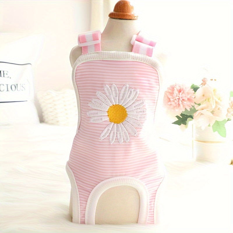 Couches lavables à rayures pour chiens de petite race - Style bande ventrale confortable, culotte menstruelle en polyester toutes saisons pour animaux de compagnie 