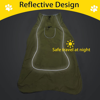 Vestes d'hiver à double couche pour chiens - Manteaux imperméables et chauds pour grands chiens