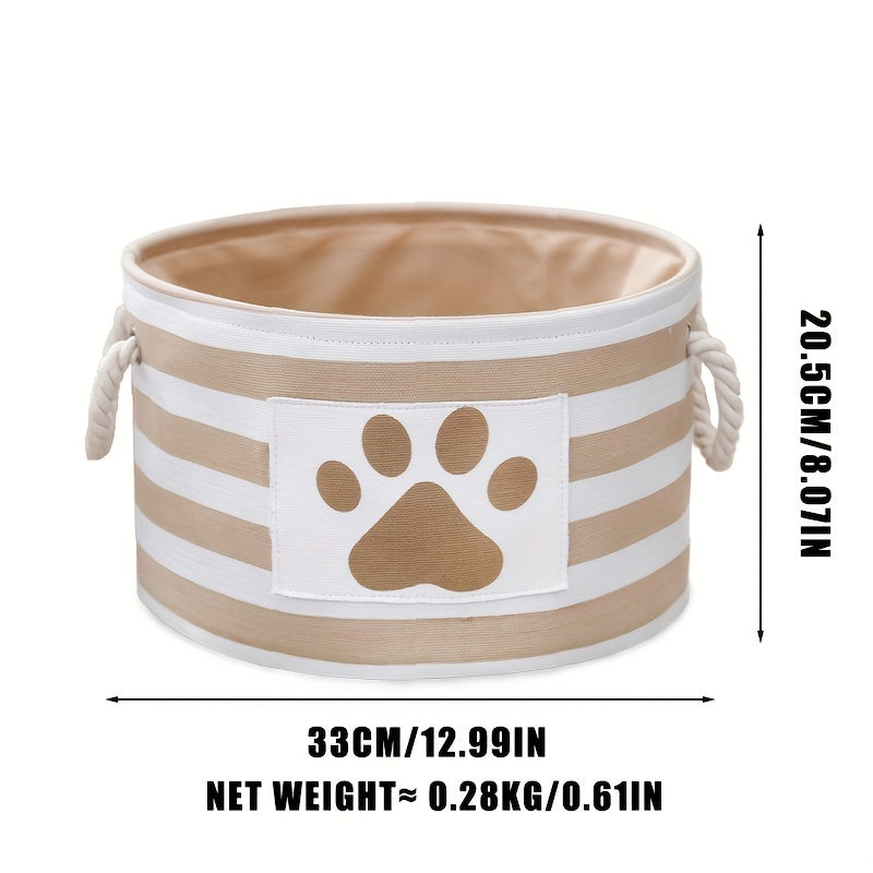 Boîte de rangement pour jouets pour animaux de compagnie - Organisateur d'accessoires pour chiens avec poignée en corde pour jouets, vêtements et produits de nettoyage