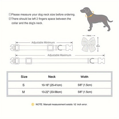 Collier pour chien en velours côtelé personnalisable avec nœud – Réglable et confortable pour les petites et moyennes races