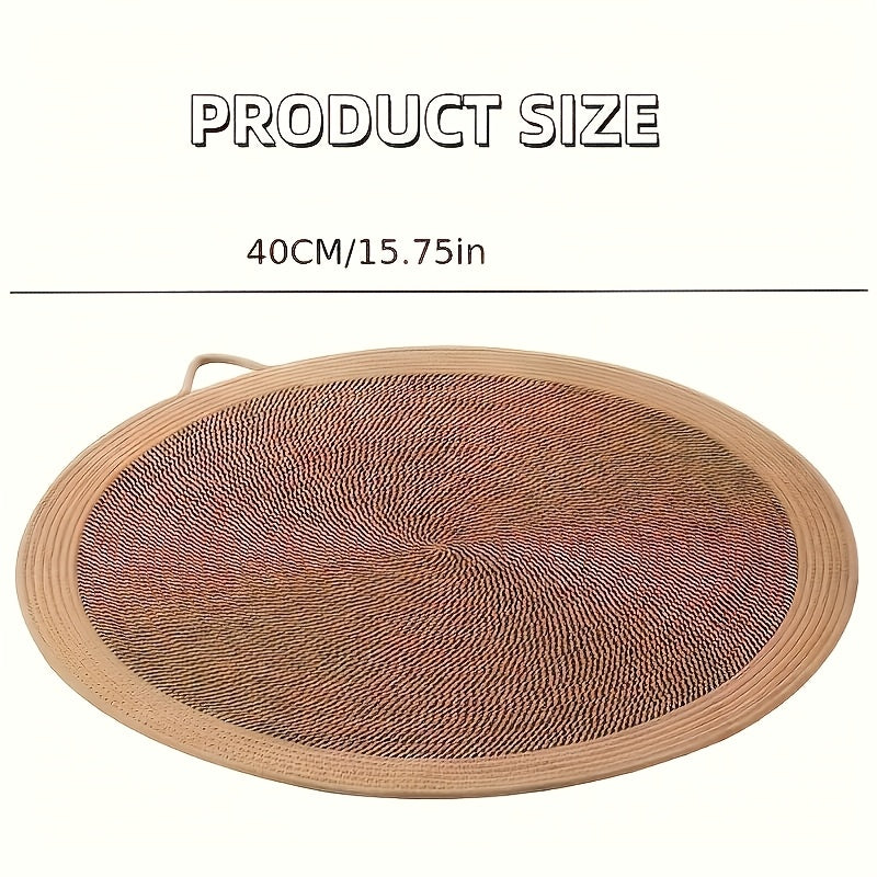 Lit pour chat et griffoir 2 en 1 en corde de jute Whisker Wonders – Tapis pour animaux de compagnie durable, lavable et tissé à la main