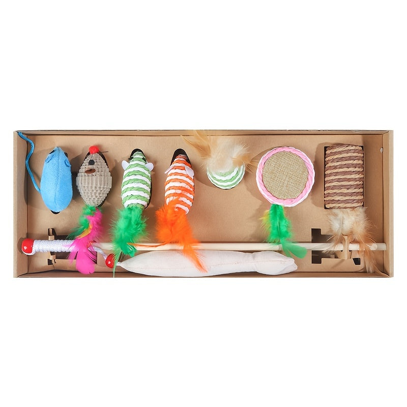 Ensemble de 7 tiges de jeu pour chat : jouets amusants pour chat, pour votre chaton ! 