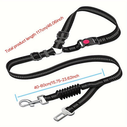 Ceinture de sécurité pour chien à double usage améliorée pour voiture – Laisse élastique réglable pour chien pour appui-tête, harnais de sécurité pour animaux de compagnie robuste et élastique
