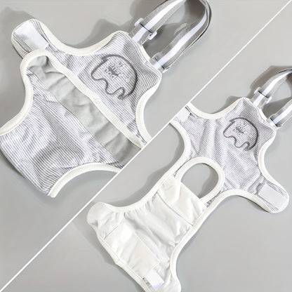 Couches lavables à rayures pour chiens de petite race - Style bande ventrale confortable, culotte menstruelle en polyester toutes saisons pour animaux de compagnie 