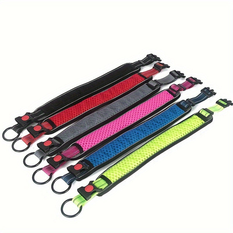 Collier réfléchissant réglable pour chien avec sangle de cou rembourrée – Respirant, à dégagement rapide et sans danger la nuit
