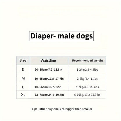 Lot de 10 couches jetables super absorbantes pour chien – Anti-fuites, confortables et faciles à utiliser
