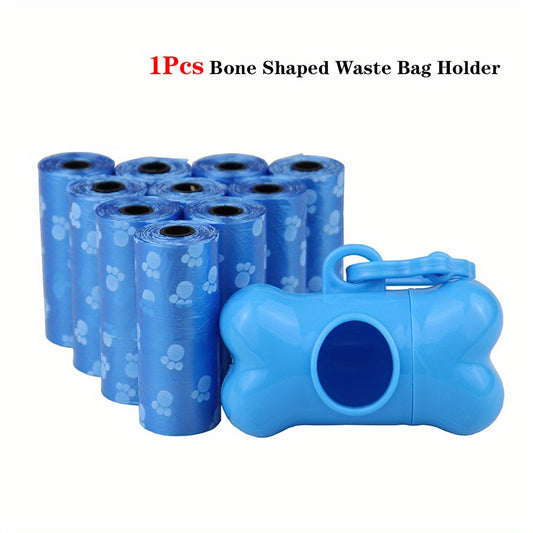 Lot de 6 sacs anti-fuites pour déjections canines avec distributeur en forme d'os - Sacs durables et portables pour déjections canines pour promenades en plein air et voyages