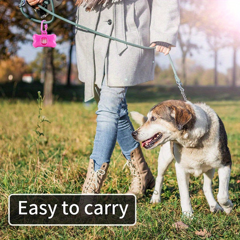 Lot de 6 sacs anti-fuites pour déjections canines avec distributeur en forme d'os - Sacs durables et portables pour déjections canines pour promenades en plein air et voyages