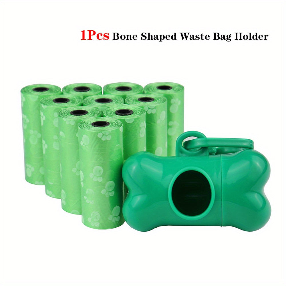 Lot de 6 sacs anti-fuites pour déjections canines avec distributeur en forme d'os - Sacs durables et portables pour déjections canines pour promenades en plein air et voyages