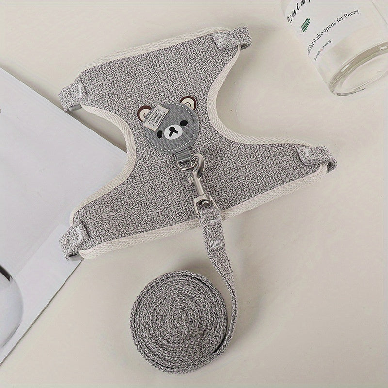 Harnais et laisse respirants pour chien Teddy Bear – Fournitures confortables pour animaux de compagnie pour petits chiens, chats et lapins