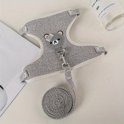 Harnais et laisse respirants pour chien Teddy Bear – Fournitures confortables pour animaux de compagnie pour petits chiens, chats et lapins