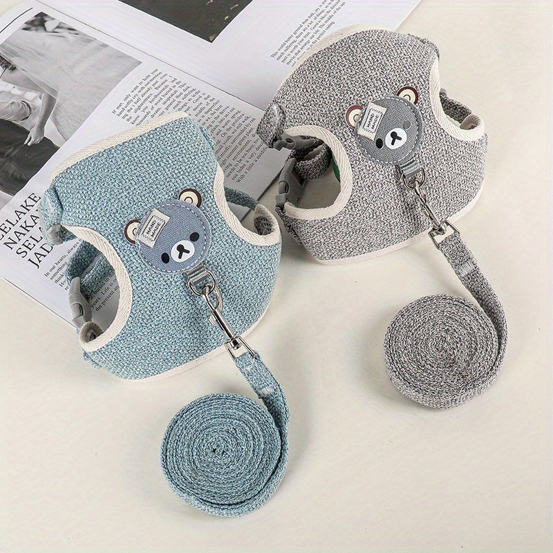 Harnais et laisse respirants pour chien Teddy Bear – Fournitures confortables pour animaux de compagnie pour petits chiens, chats et lapins