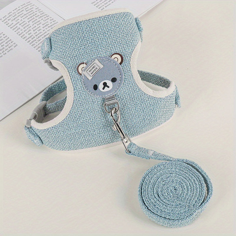 Harnais et laisse respirants pour chien Teddy Bear – Fournitures confortables pour animaux de compagnie pour petits chiens, chats et lapins