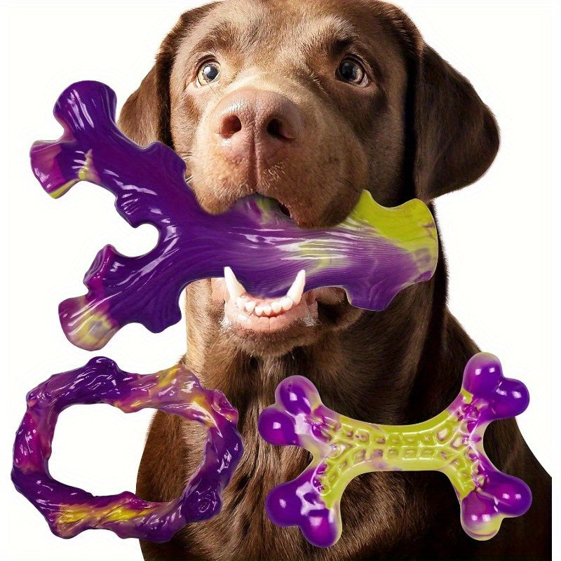 Jouets à mâcher en nylon pour chiens agressifs, lot de 3 jouets à mâcher pour grandes et moyennes races, durables, non toxiques, aucune pile requise