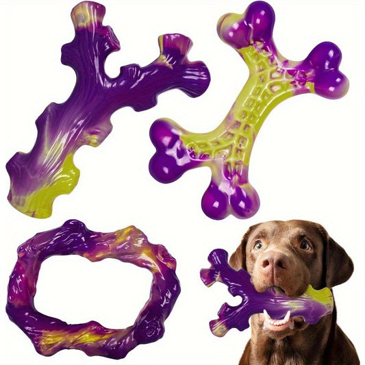 Jouets à mâcher en nylon pour chiens agressifs, lot de 3 jouets à mâcher pour grandes et moyennes races, durables, non toxiques, aucune pile requise