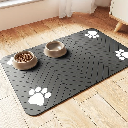 Tapis d'alimentation pour animaux de compagnie en terre de diatomées facile à nettoyer