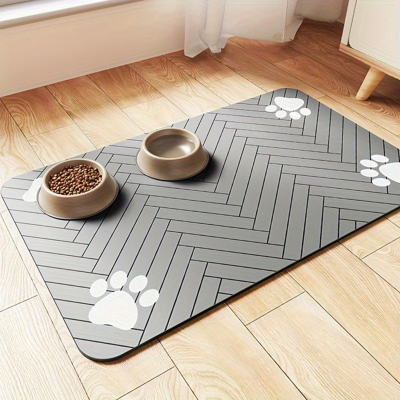 Tapis d'alimentation pour animaux de compagnie en terre de diatomées facile à nettoyer