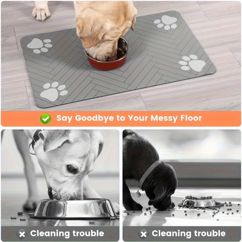 Tapis d'alimentation pour animaux de compagnie en terre de diatomées facile à nettoyer