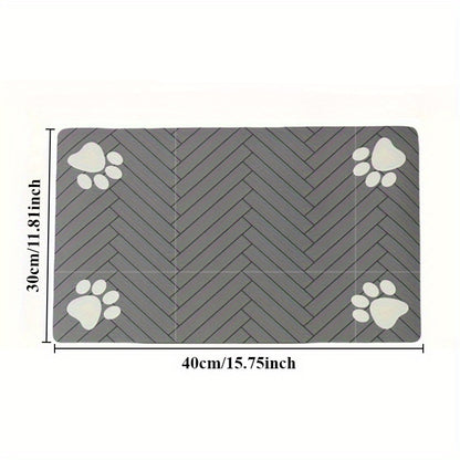 Tapis d'alimentation pour animaux de compagnie en terre de diatomées facile à nettoyer