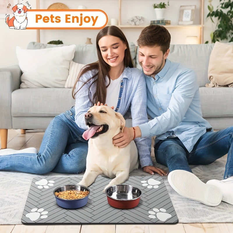Tapis d'alimentation pour animaux de compagnie en terre de diatomées facile à nettoyer