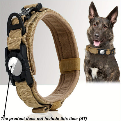 Tactical Dog Collar for AirTag – Heavy-Duty Nylon Collar for Medium to Large Dogs